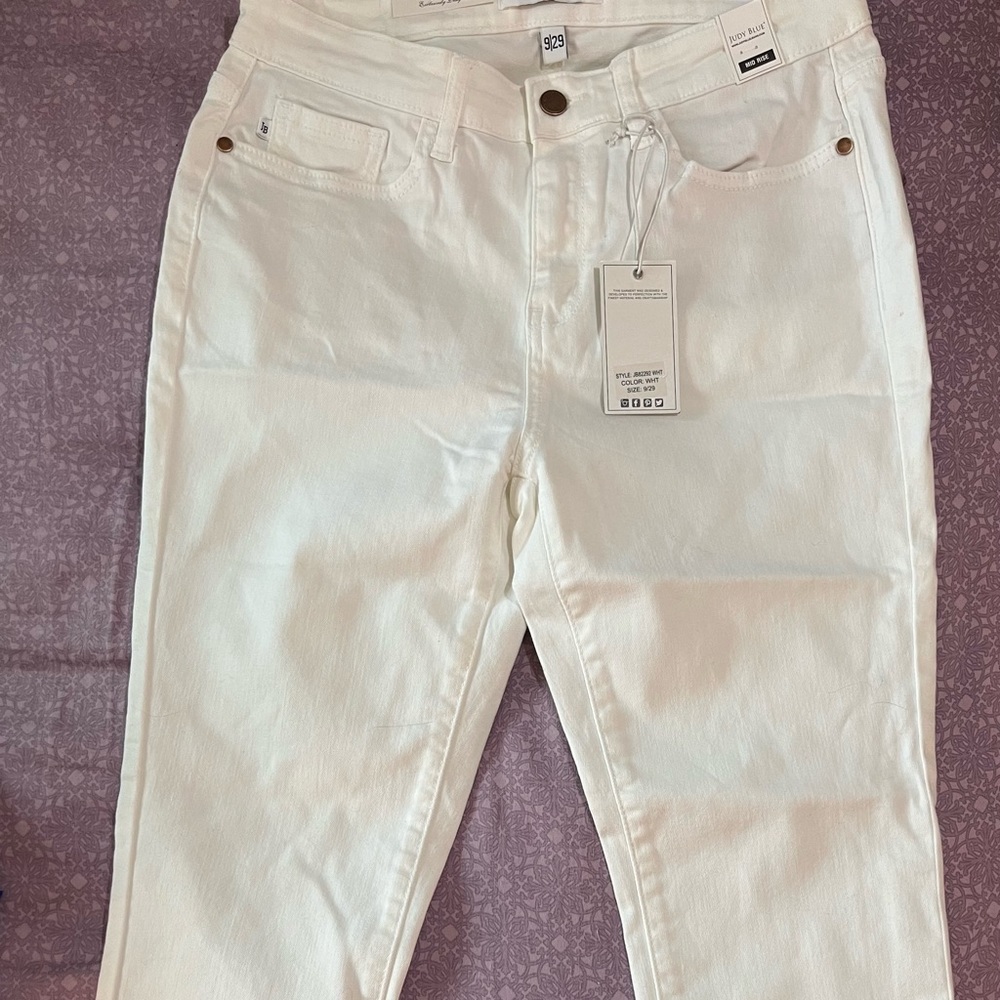 White Judy Blue Jeans Cropped capri Skinny Fit size 9